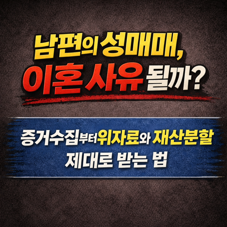  남편의 성매매, 이혼 사유 될까? 증거수집부터 위자료와 재산분할 제대로 받는 법 안양 변호사가 알려드립니다.