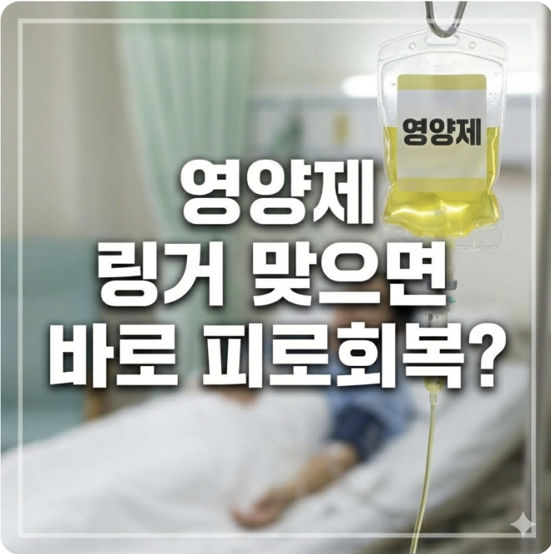 영양제 링거 맞으면 바로 피로회복 진짜?