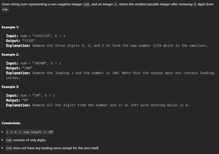  JAVA_LeetCode 402_Remove K Digits