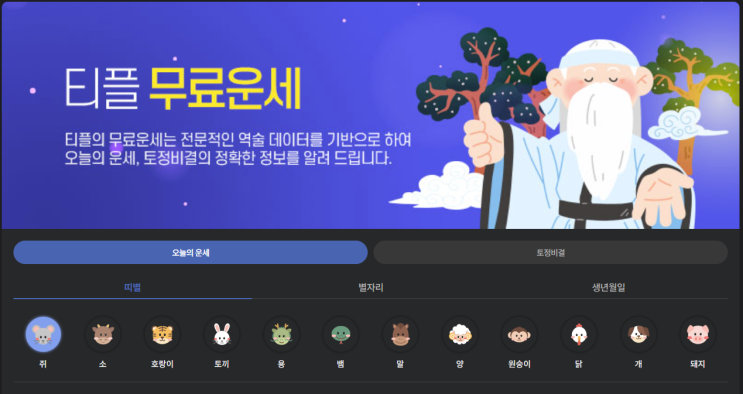  연말·연시 운세 어디서 볼까? 티플 무료운세 서비스 소개