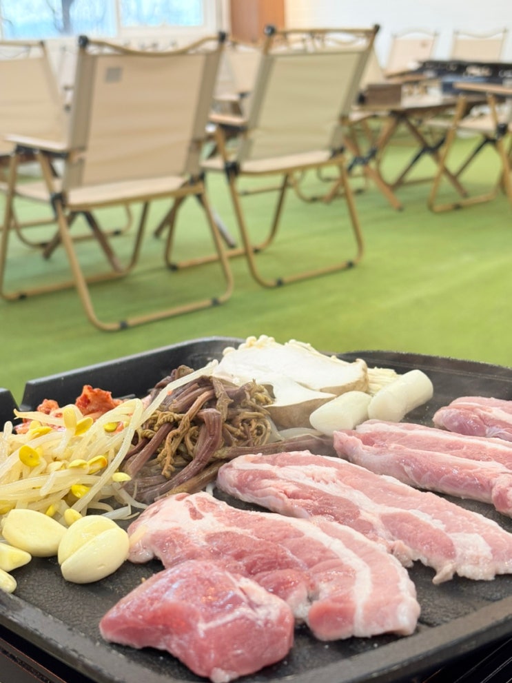  포항송도맛집 그린랜드 바베큐 아이랑 가기 좋은 실내 캠핑장 추천
