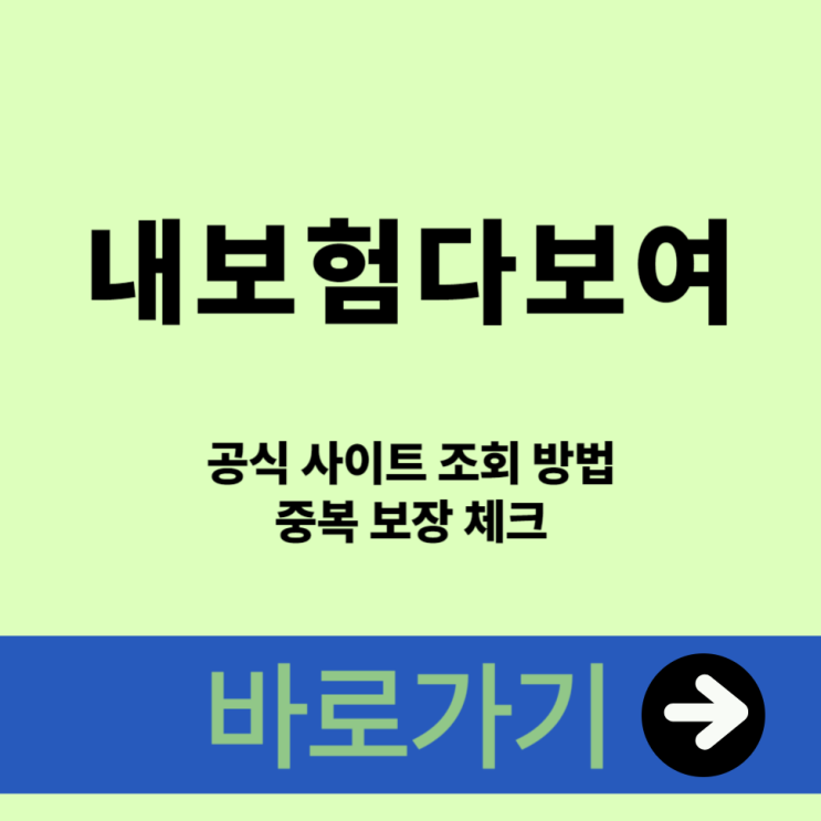  내보험다보여 공식 사이트 조회 방법 및 중복 보장 체크