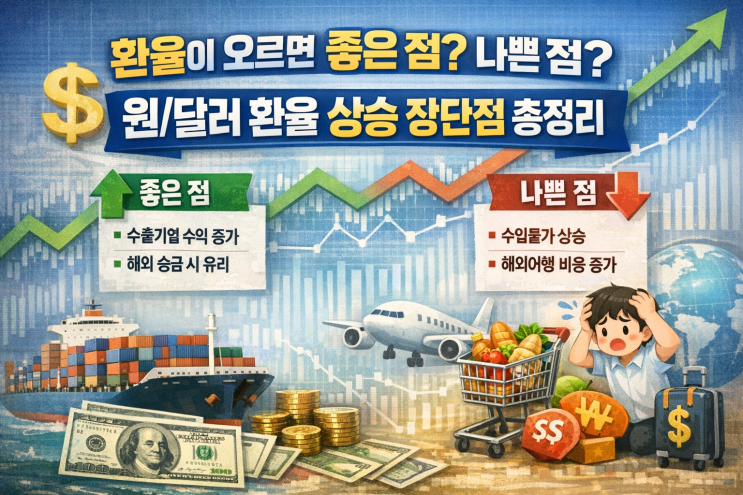 환율이 오르면 좋은 점? 나쁜 점? 원/달러 환율 상승 장단점 총정리
