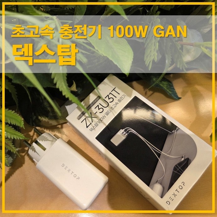  덱스탑 초고속 충전기 100W GAN 멀티 3포트 실제 사용 후기