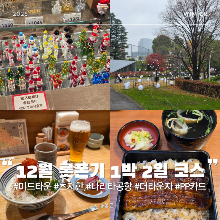  겨울 도쿄 롯폰기 일루미네이션 여행 크리스마스마켓 도쿄 미드타운 츠지한 웨이팅 스카이라이너 나리타공항 NOA