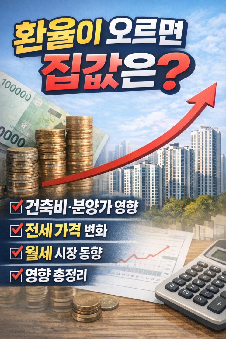  환율이 오르면 집값은? 건축비·분양가·전세·월세 영향 총정리