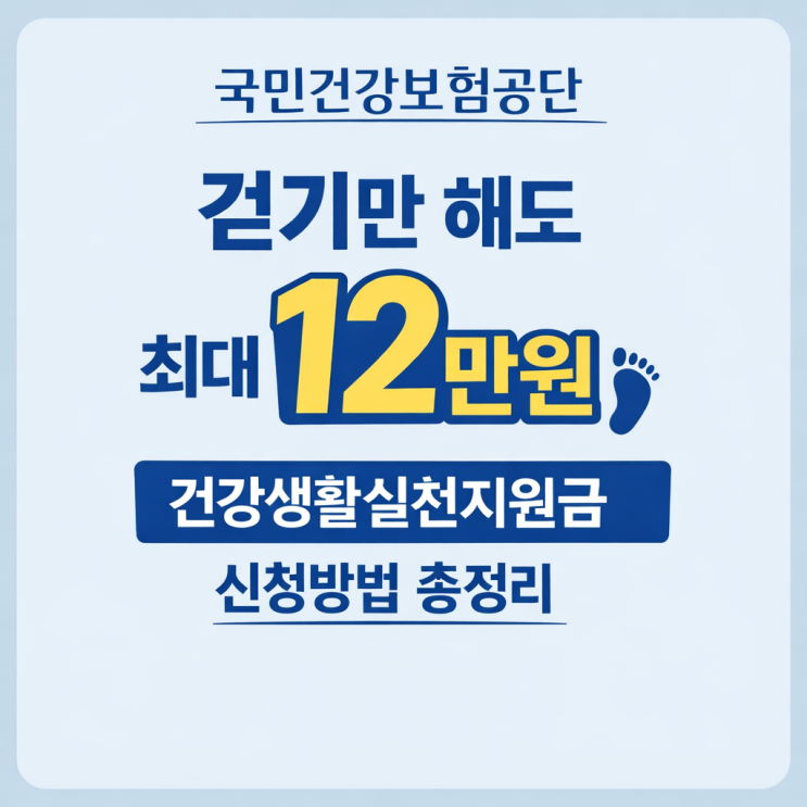  국민건강보험공단 걷기지원금 받는 법｜건강생활실천지원금 최대 12만원 지역·신청 총정리