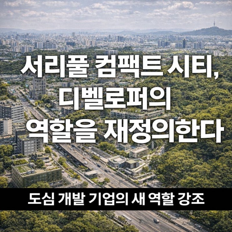  서리풀 컴팩트 시티, 디벨로퍼의 역할을 재정의한다