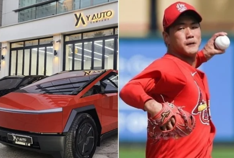 김광현 투수, 국내 유일 빨간색 테슬라 사이버트럭 차주로 밝혀져