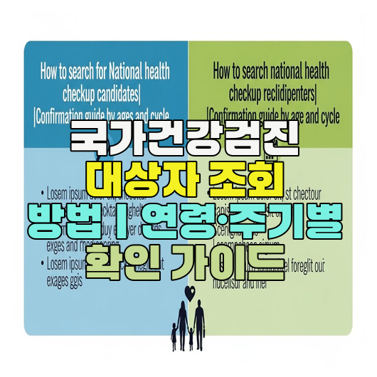  국가건강검진 대상자 조회 방법｜연령·주기별 확인 가이드