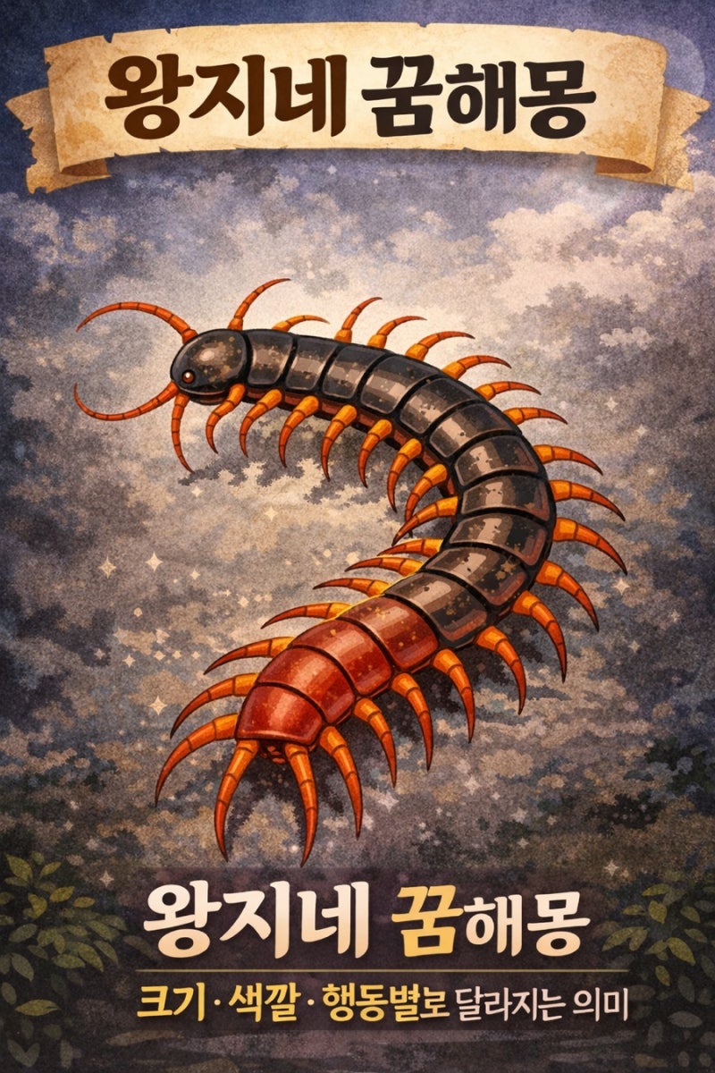 왕지네 꿈 해몽 총정리, 크기 색깔 행동별로 달라지는 의미
