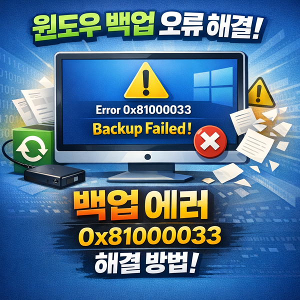  윈도우11 백업 오류 0x81000033 해결 완벽 가이드