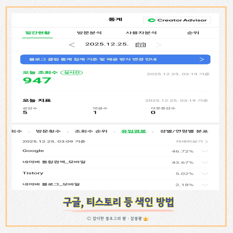  네이버 블로그 구글 티스토리 색인, 검색 유입 방법 (1편)