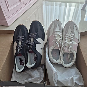 뉴발란스 327문빔 블랙/327문빔 씨솔트 핑크 헤이즈