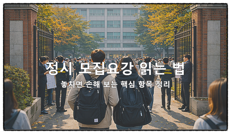  정시 모집요강 읽는 법: 놓치면 손해 보는 핵심 항목 정리