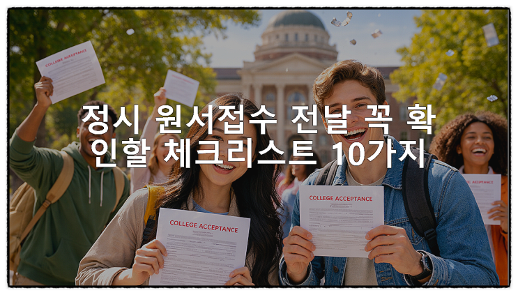  정시 원서접수 전날 꼭 확인할 체크리스트 10가지