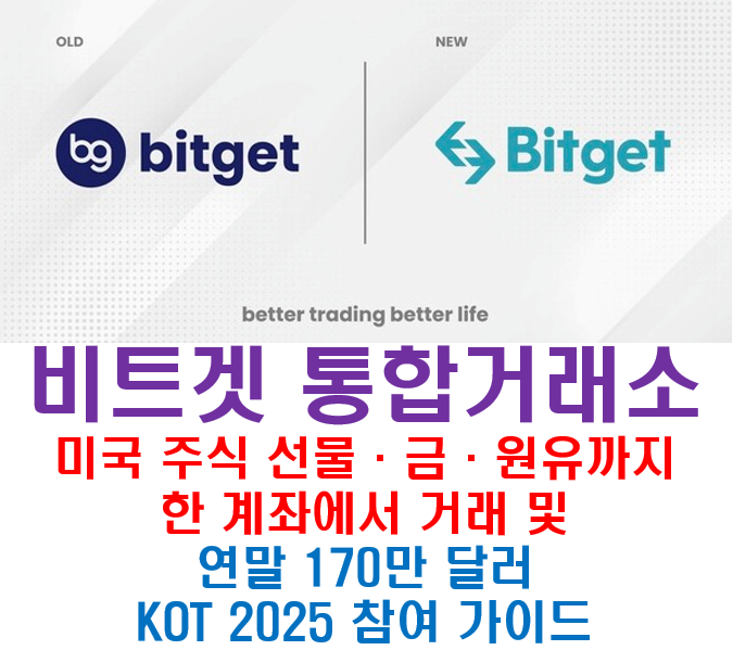  [Bitget] 미국 주식 선물, 금, 원유까지 한 계좌에서 거래 + 연말 170만 달러 KOT 2025 참여 가이드