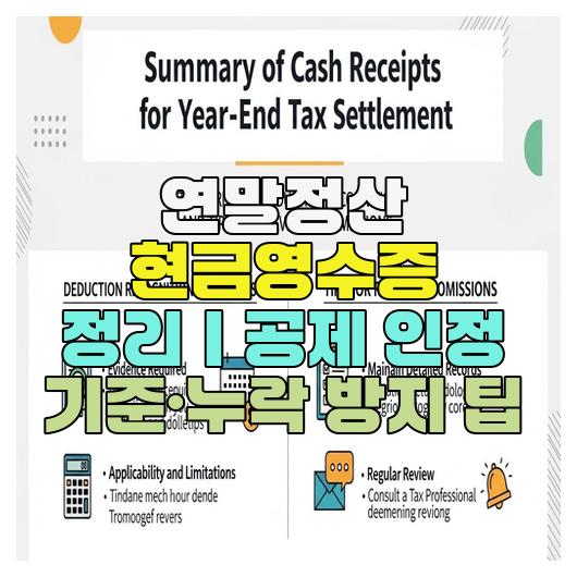  연말정산 현금영수증 정리｜공제 인정 기준·누락 방지 팁
