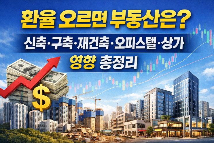  환율 오르면 부동산은? 신축·구축·재건축·오피스텔·상가 영향 총정리