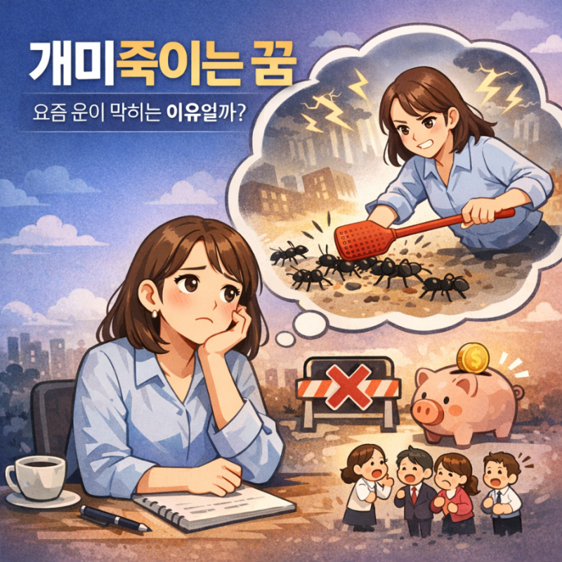 개미죽이는꿈 요즘 운이 막히는 이유일까