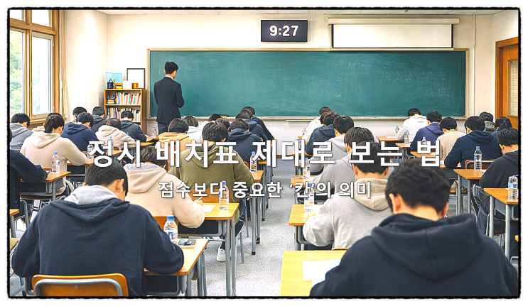  정시 배치표 제대로 보는 법: 점수보다 중요한 ‘칸’의 의미