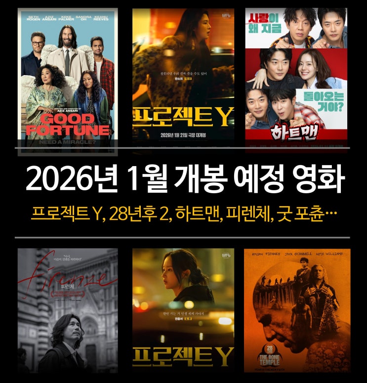  2026년 1월 개봉 예정 영화/애니/기대작 정보