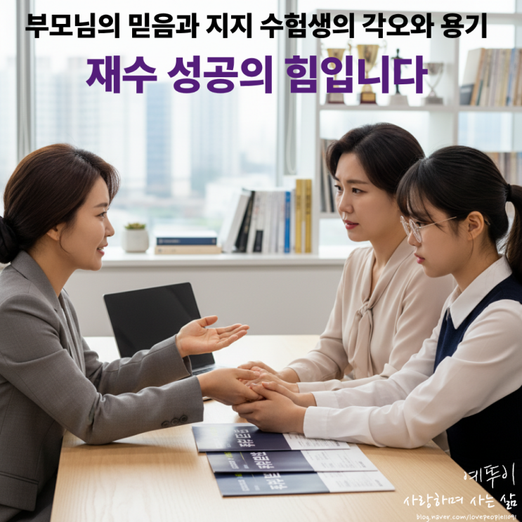  재수 재도전 성공의 힘은 부모님의 믿음과 지지 수험생 자신의 각오와 용기가 필요합니다