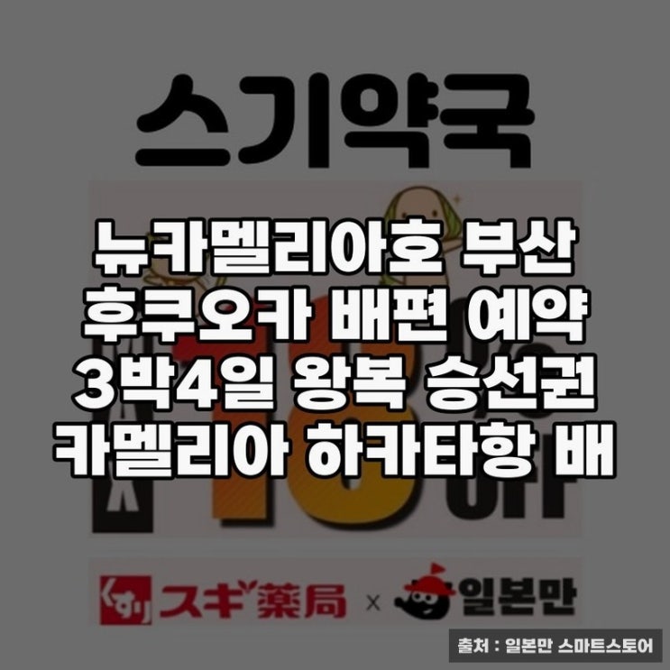  후쿠오카배 뉴카멜리아호 부산 후쿠오카 배편 예약 방법