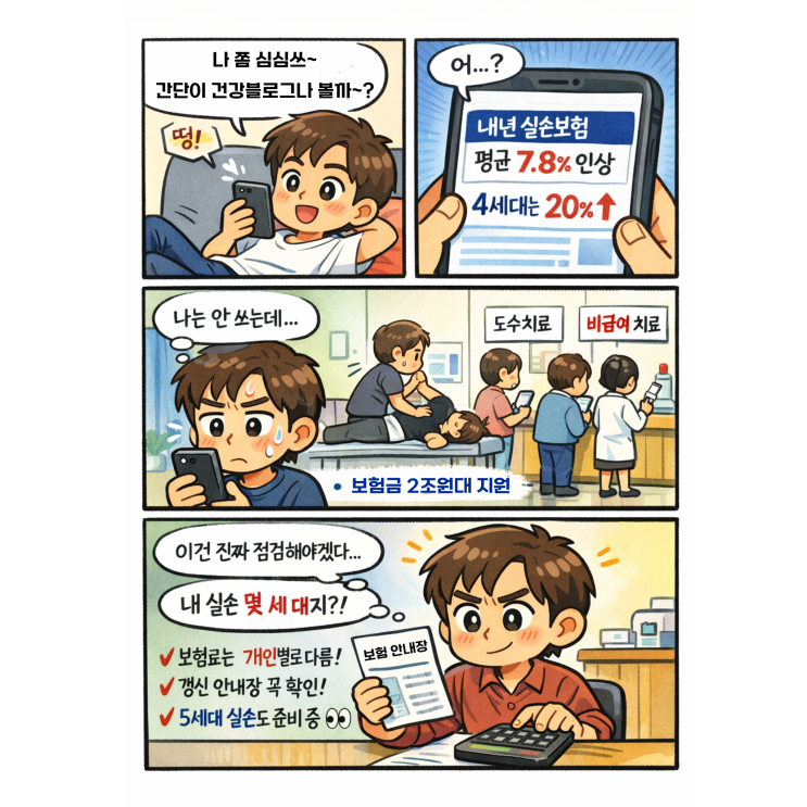   병원 잘 안 가도… 실손보험료 또 오른다? 내년 실손보험 평균 7.8% 인상, 4세대는 무려 20%↑