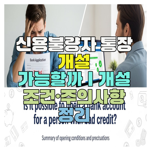  신용불량자 통장 개설 가능할까｜개설 조건·주의사항 정리
