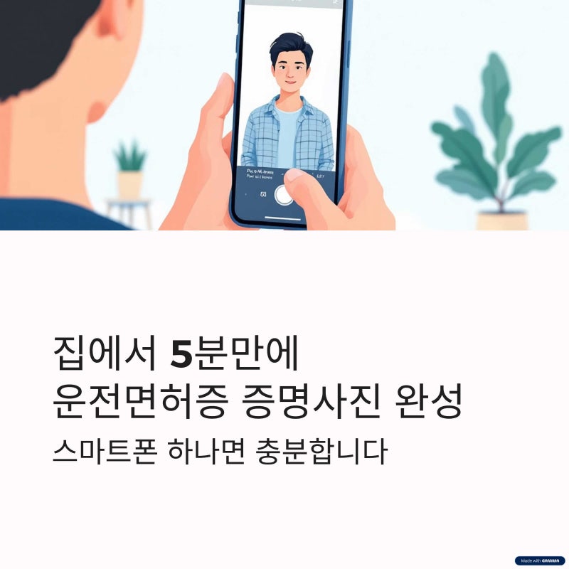 휴대폰 셀프 증명사진 찍는 방법 운전면허증 갱신 해결!