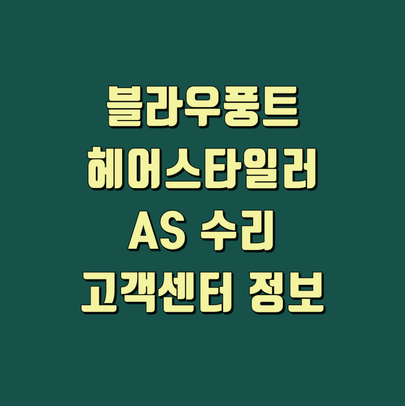 블라우풍트 헤어스타일러 AS 고장 수리 및 고객센터 정보