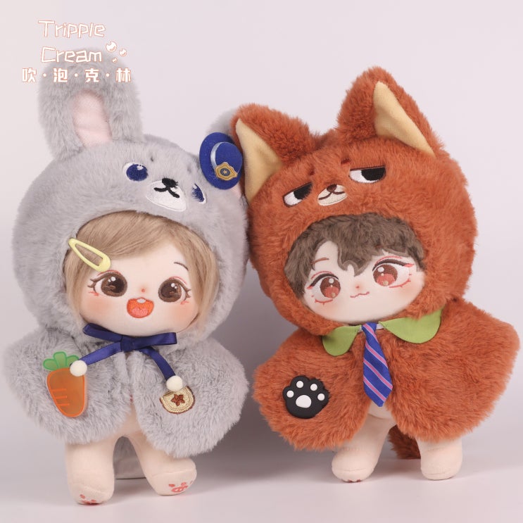  20cm 보들보들 여우 토끼 세트 인형옷 아이돌인형옷