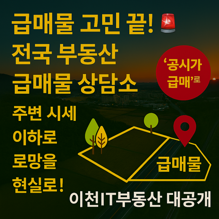  부동산 침체에도 끄떡없다!  이천IT부동산 '전국 급매물 상담소'가 밝히는 '위기 속 기회' 투자 가이드!