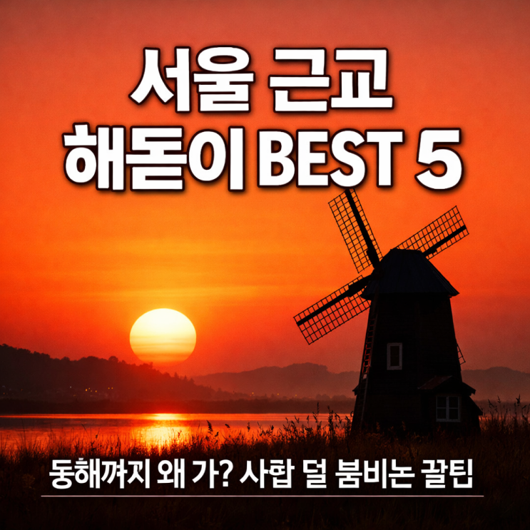  서울 근교 해돋이 명소 BEST 5 (ft. 안 춥게 보는 꿀팁)