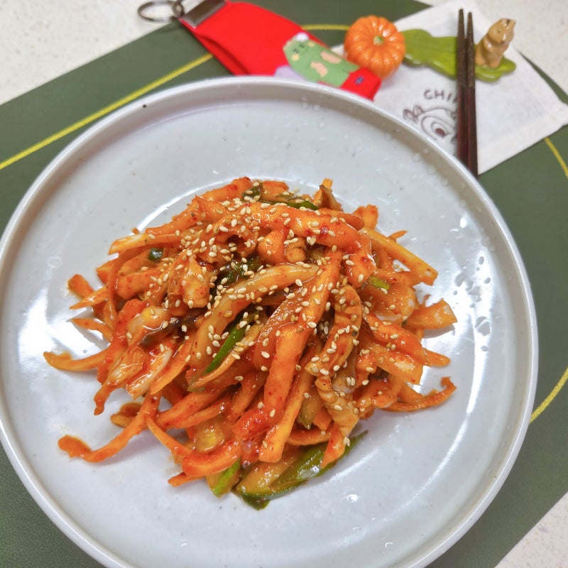 새콤달콤 오징어도라지 초무침 맛있게 만드는법 오이도라지무침 레시피 도라지요리