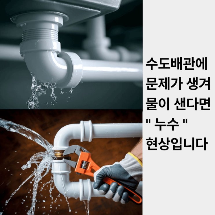  누수 생겼을 때 상황별 가이드(수도배관)