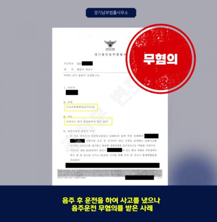  음주운전 재범이 문제 된 사건에서 무혐의 판단을 분당교통사고변호사의 이끌어낸 법적논리