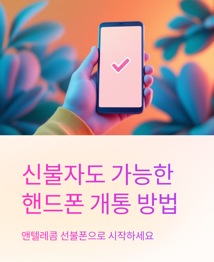  신불자 핸드폰 개통은 앤텔레콤 선불폰으로