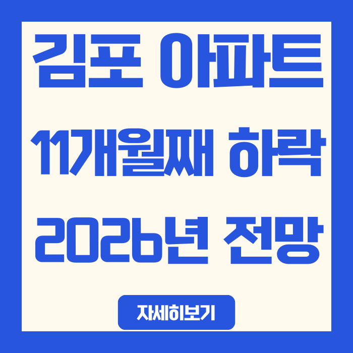  11개월째 하락 김포 아파트, 2026년 전망과 3기 신도시 영향