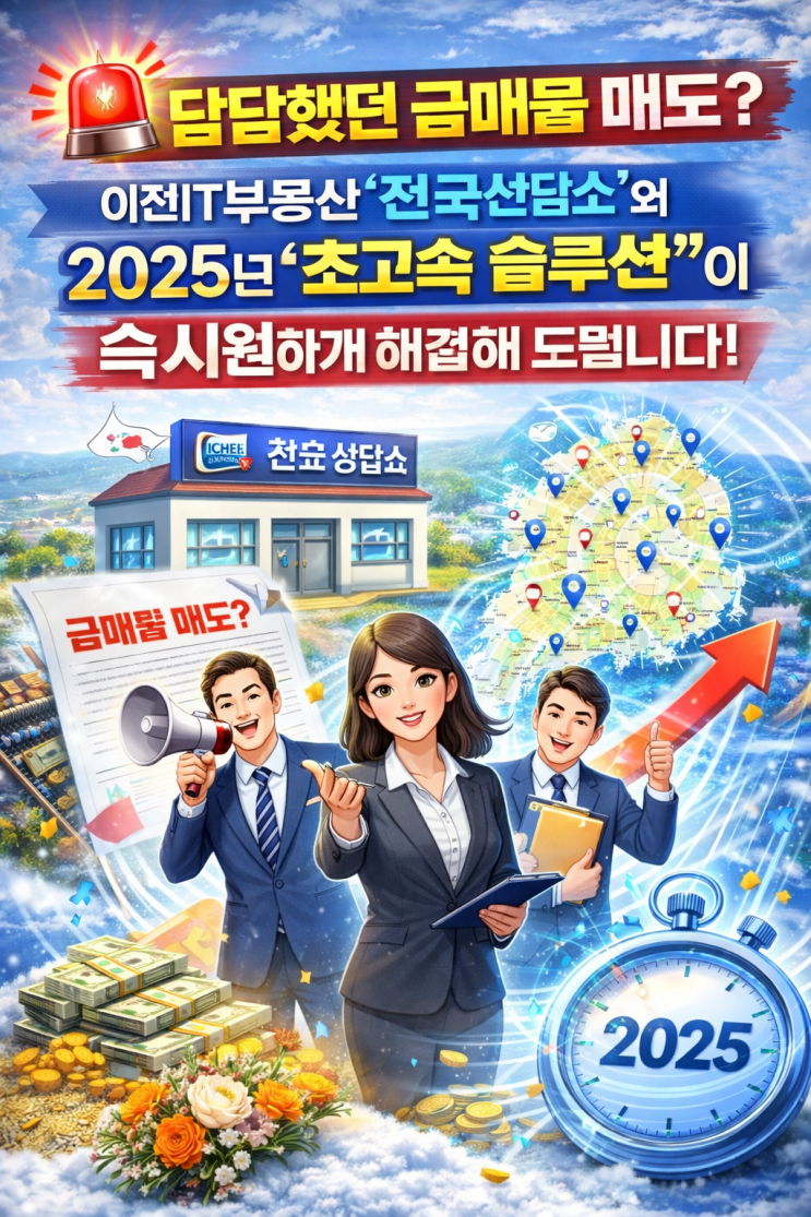   2025 급매물 고민 끝! 전국 부동산 급매물 상담소, 이천IT부동산의 '초고속 솔루션' 대공개!