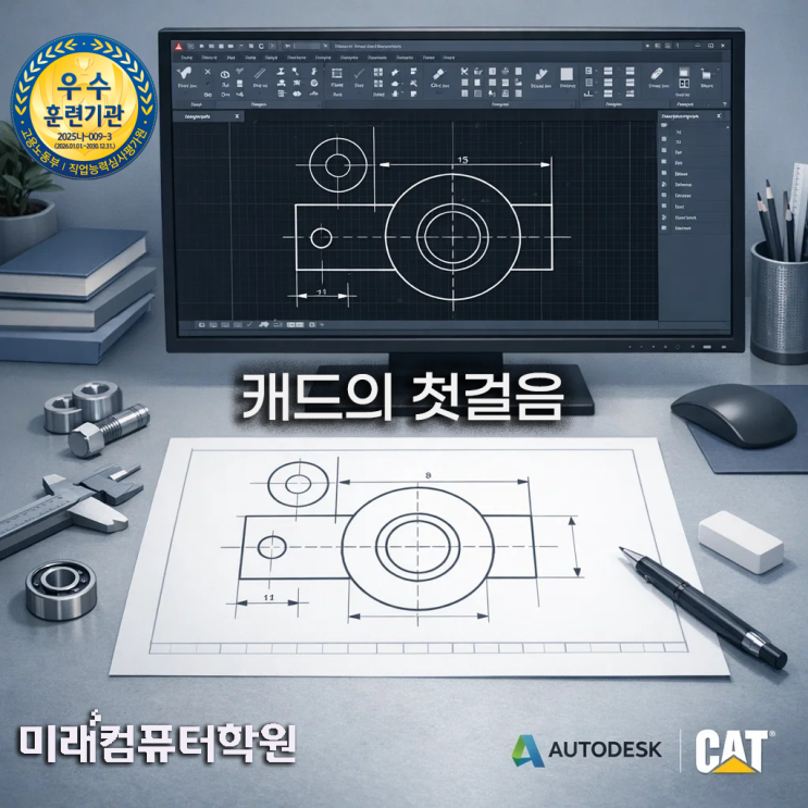  부산캐드자격증학원-야간 캐드 입문부터 CAT 2급까지｜부산 AutoCAD 실무·자격증 국비지원과정 한 번에!