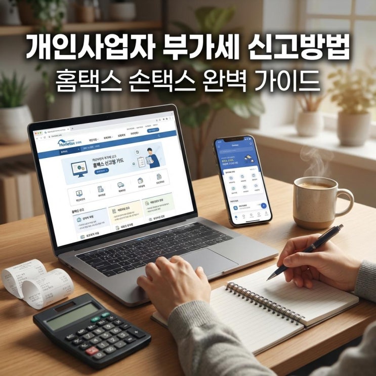  개인사업자 부가세 신고방법 홈택스 손택스 완벽 가이드 (간이과세자 무실적 신고)