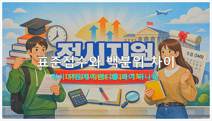  표준점수와 백분위 차이: 정시 지원에서 어디를 봐야 하나요?
