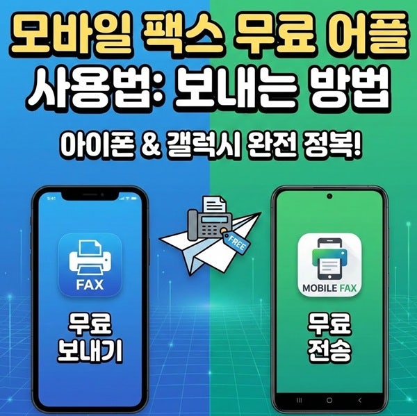 모바일 팩스 무료 어플 사용법 : 보내는 방법 (아이폰, 갤럭시)