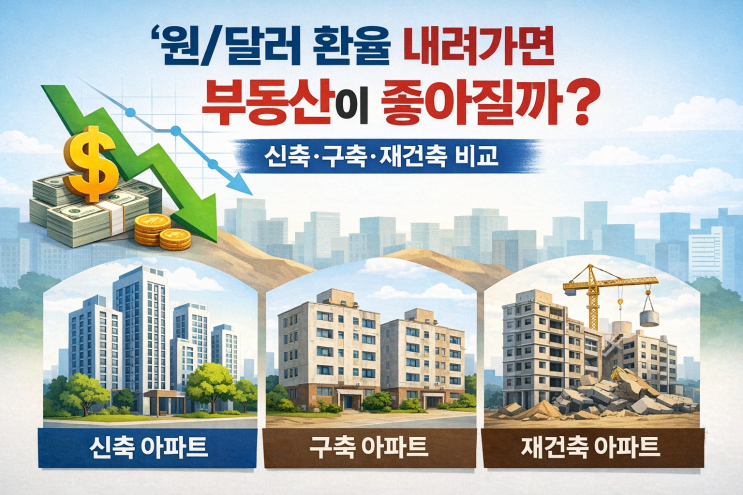  환율 하락(원화 강세)하면 집값은? 유형별 영향표로 한눈에