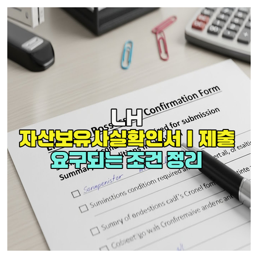  LH 자산보유사실확인서｜제출 요구되는 조건 정리