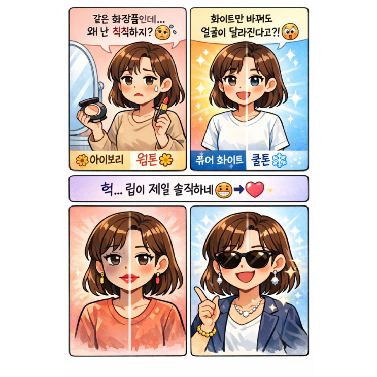   나는 웜톤? 쿨톤? 집에서 쉽게 찾는 퍼스널 컬러 셀프 테스트법 