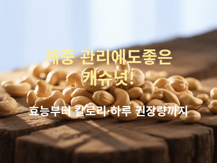  체중 관리에도 좋은 캐슈넛! 효능부터 칼로리·하루 권장량까지