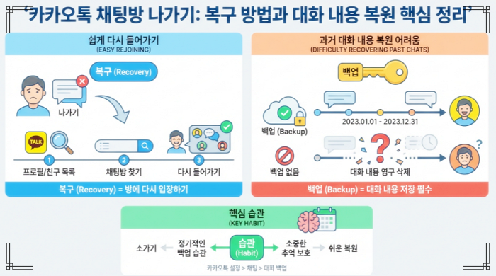 카카오톡 채팅방 실수로 나갔을 때, 복구 가능할까?